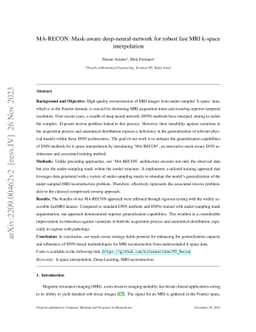 MA-RECON: Mask-aware deep-neural-network for robust fast MRI k-space
  interpolation