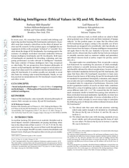 Making Intelligence: Ethical Values in IQ and ML Benchmarks