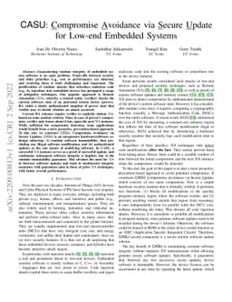 CASU: Compromise Avoidance via Secure Update for Low-end Embedded
  Systems