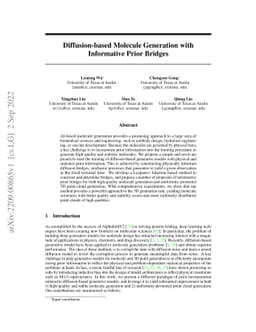 Diffusion-based Molecule Generation with Informative Prior Bridges