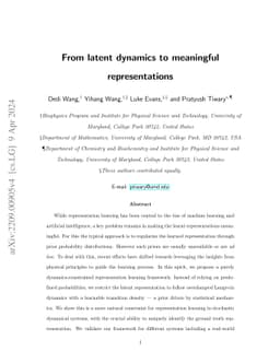 From latent dynamics to meaningful representations