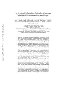 Multimodal Information Fusion for Glaucoma and DR Classification