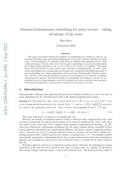 Johnson-Lindenstrauss embeddings for noisy vectors -- taking advantage
  of the noise