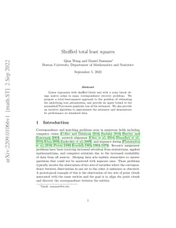 Shuffled total least squares