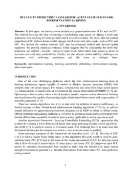 Multi-Step Prediction in Linearized Latent State Spaces for
  Representation Learning