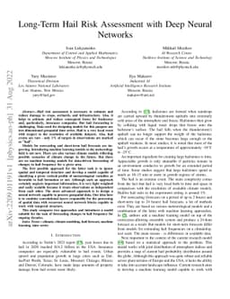 Long-term hail risk assessment with deep neural networks