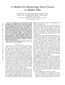 A Method for Discovering Novel Classes in Tabular Data