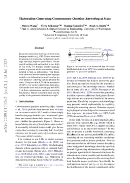 Elaboration-Generating Commonsense Question Answering at Scale