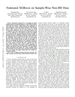 Federated XGBoost on Sample-Wise Non-IID Data