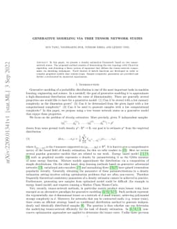 Generative Modeling via Tree Tensor Network States