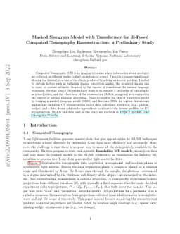 Masked Sinogram Model with Transformer for ill-Posed Computed Tomography
  Reconstruction: a Preliminary Study