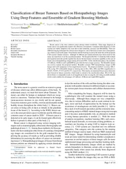 Classification of Breast Tumours Based on Histopathology Images Using
  Deep Features and Ensemble of Gradient Boosting Methods