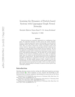 Learning the Dynamics of Particle-based Systems with Lagrangian Graph
  Neural Networks