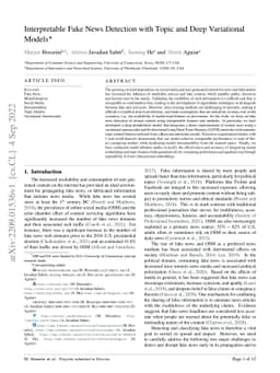 Interpretable Fake News Detection with Topic and Deep Variational Models