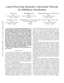 Latent Preserving Generative Adversarial Network for Imbalance
  classification