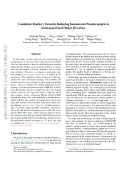 Consistent-Teacher: Towards Reducing Inconsistent Pseudo-targets in
  Semi-supervised Object Detection