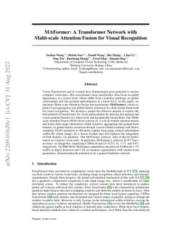 MAFormer: A Transformer Network with Multi-scale Attention Fusion for
  Visual Recognition