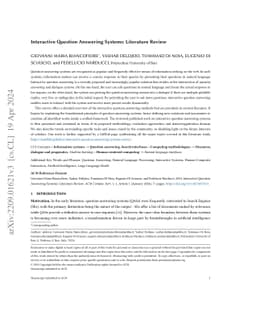Interactive Question Answering Systems: Literature Review
