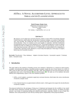 ASTra: A Novel Algorithm-Level Approach to Imbalanced Classification