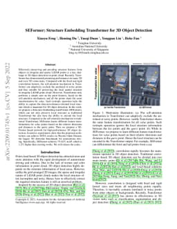 SEFormer: Structure Embedding Transformer for 3D Object Detection