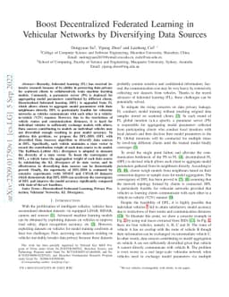 Boost Decentralized Federated Learning in Vehicular Networks by
  Diversifying Data Sources