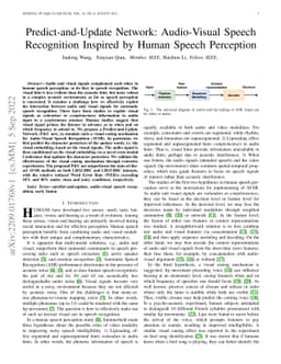 Predict-and-Update Network: Audio-Visual Speech Recognition Inspired by
  Human Speech Perception