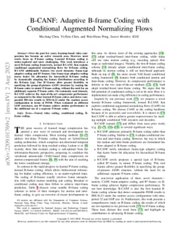 B-CANF: Adaptive B-frame Coding with Conditional Augmented Normalizing
  Flows