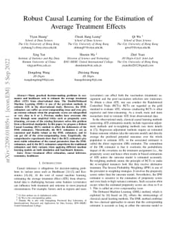 Robust Causal Learning for the Estimation of Average Treatment Effects