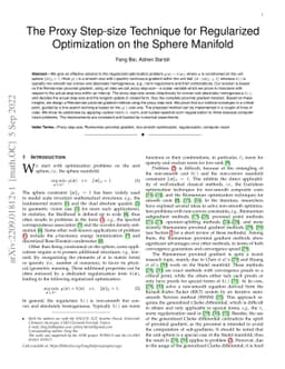 The Proxy Step-size Technique for Regularized Optimization on the Sphere
  Manifold