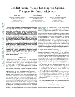Conflict-Aware Pseudo Labeling via Optimal Transport for Entity
  Alignment