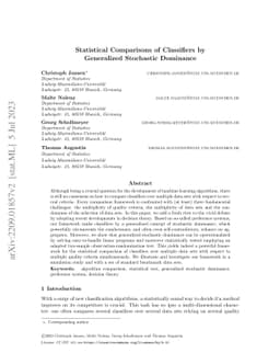Statistical Comparisons of Classifiers by Generalized Stochastic
  Dominance