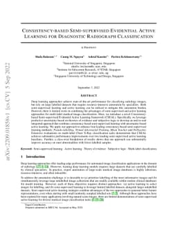 Consistency-Based Semi-supervised Evidential Active Learning for
  Diagnostic Radiograph Classification