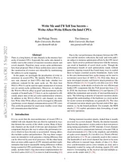 Write Me and I'll Tell You Secrets -- Write-After-Write Effects On Intel
  CPUs