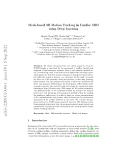Mesh-based 3D Motion Tracking in Cardiac MRI using Deep Learning