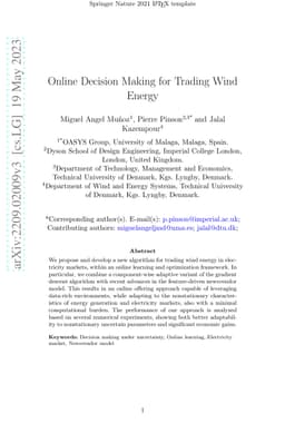 Online Decision Making for Trading Wind Energy