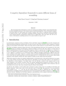 A negative dependence framework to assess different forms of scrambling