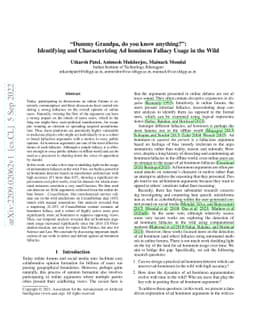 "Dummy Grandpa, do you know anything?": Identifying and Characterizing
  Ad hominem Fallacy Usage in the Wild