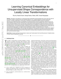 Learning Canonical Embeddings for Unsupervised Shape Correspondence with
  Locally Linear Transformations
