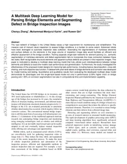 A Multitask Deep Learning Model for Parsing Bridge Elements and
  Segmenting Defect in Bridge Inspection Images