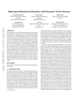 High Speed Rotation Estimation with Dynamic Vision Sensors