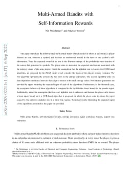 Multi-Armed Bandits with Self-Information Rewards