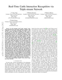 Real-Time Cattle Interaction Recognition via Triple-stream Network
