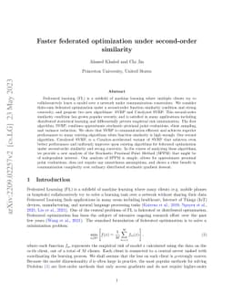Faster federated optimization under second-order similarity