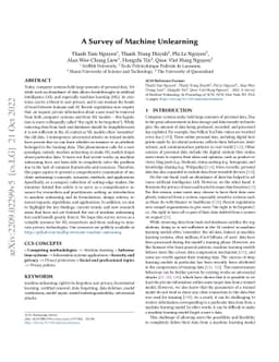 A Survey of Machine Unlearning