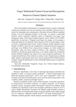 Finger Multimodal Feature Fusion and Recognition Based on Channel
  Spatial Attention