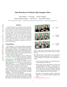 Topic Detection in Continuous Sign Language Videos