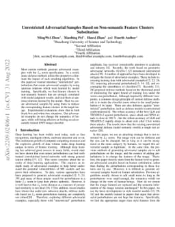 Unrestricted Adversarial Samples Based on Non-semantic Feature Clusters
  Substitution