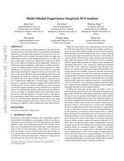 Multi-Modal Experience Inspired AI Creation
