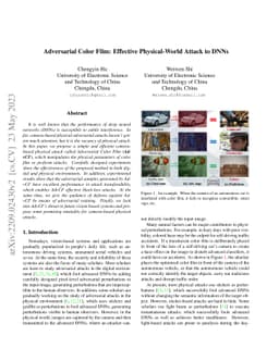 Adversarial Color Film: Effective Physical-World Attack to DNNs