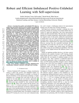 Robust and Efficient Imbalanced Positive-Unlabeled Learning with
  Self-supervision